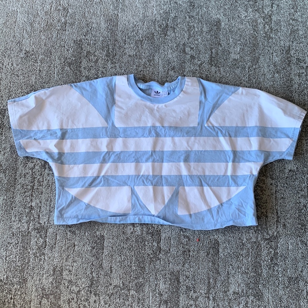 Adidas Light Blue Medium Crop Top